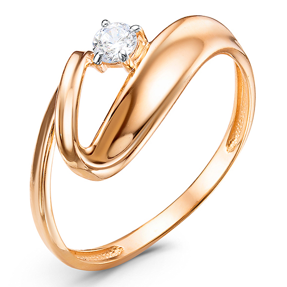 Кольцо, золото, фианит, 1105987